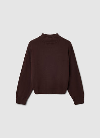Maglia con collo perkins a tinta unita