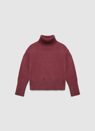 Maglia dolcevita scatolare a costa inglese
