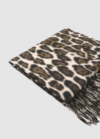 Sciarpa animalier con frange