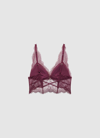Hochgeschnittener Spitzen-Bralette-BH mit Cut-out