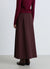 Solid-colour midi circle skirt with decorative eyelets