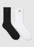 Pack of 2 ribbed socks with embroidery