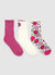 Pack of 3 socks with smiley pattern and shimmering effect