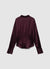 Einfarbiges Crop-Top-Hemd aus Satin-Imitat