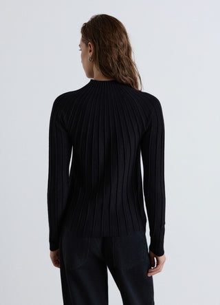 Sweter prążkowany z kołnierzem typu perkins