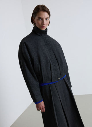 Bomber spinato con collo alto