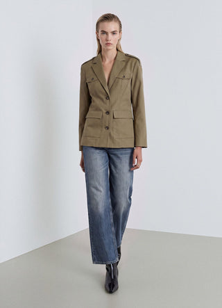 Giacca stile militare con tasche a patta