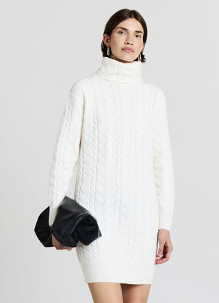 Rollkragenpullover mit Zopfmuster