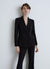 Giacca doppiopetto simil satin con revers in raso