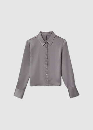 Camicia crop simil satin