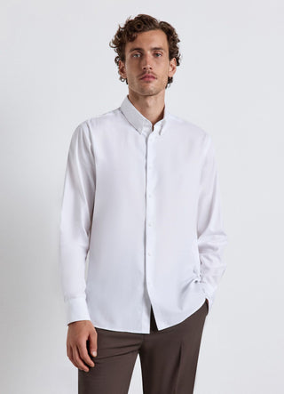 Plain solid colour button-down shirt