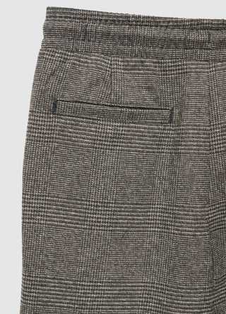 Pantaloni jogger principe di galles con coulisse