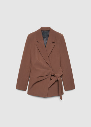 Blazer mit Gürtel und Falten