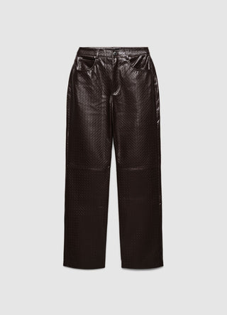 Straight Fit Hose aus geflochtenem Kunstleder