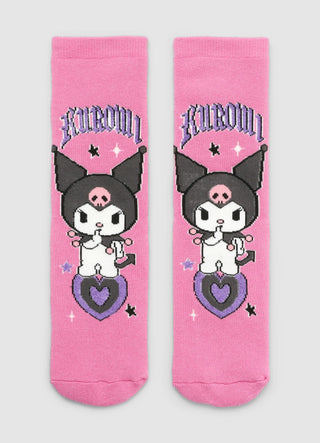 Non-slip socks with Kuromi print