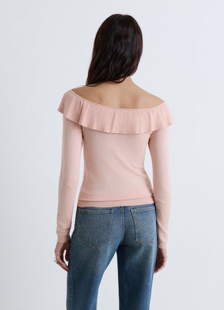 Maglia con scollo ampio e rouche
