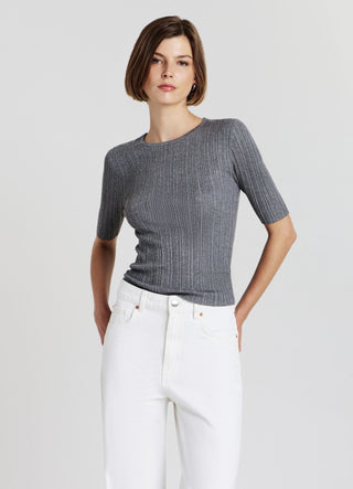 T-shirt maglia a costine