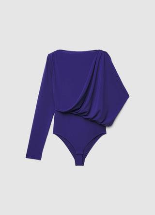 Body monospalla drappeggiato