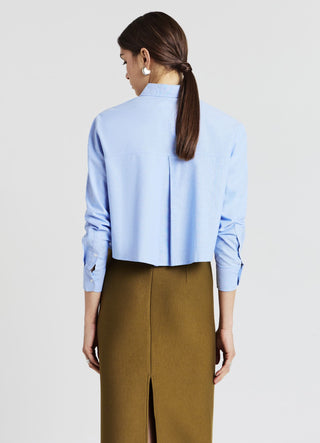 Camicia crop in cotone