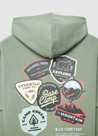 Oversize Hoodie mit Kapuze und Prints