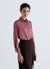 Chemise à rayures avec col classique en similicuir satinée