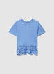 T-shirt with sangallo hem - M
