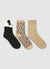 Pack of 3 socks with panda and animal print
