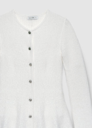 Cardigan peplo con bottoni