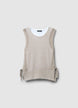 Top bitessuto con dettagli laterali - S