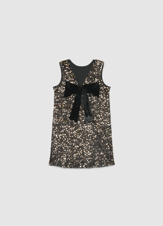 Kleid mit Pailletten und Schleife am Rücken