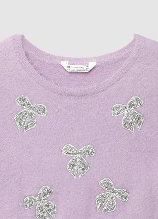 Maglia crop con fiocchi applicati