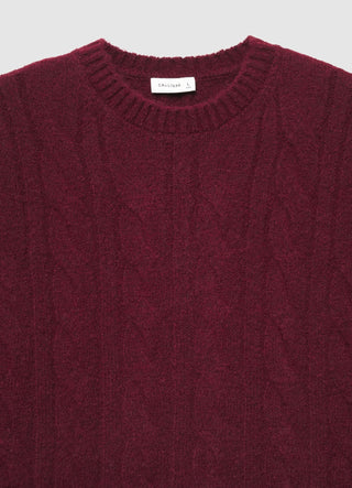 Pull col rond à torsades