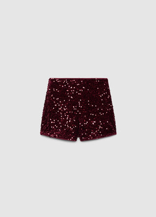 High-waisted shorts with sequins
