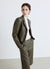 Einfarbiger Blazer mit Lederoptik