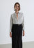 Camicia a righe con colletto classico in simil satin