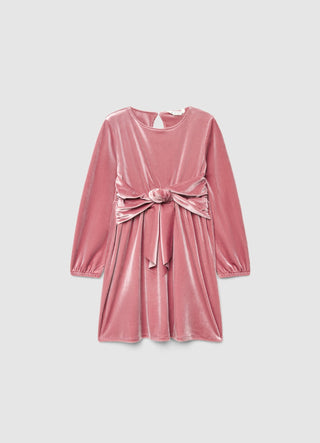 Robe en velours côtelé avec nœud