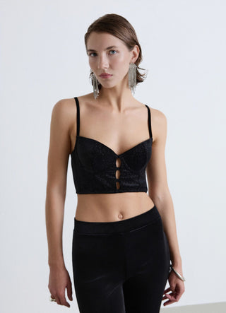 Bustier aus samt mit schimmerndem Effekt