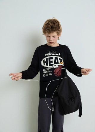 T-shirt over a maniche lunghe con stampa Miami Heat
