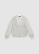 Cardigan traforato con bottoni effetto luccicante - S