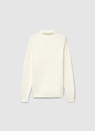 Maglia dolcevita a trecce