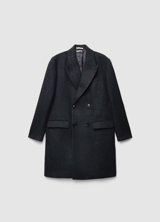 Cappotto doppiopetto a tinta unita