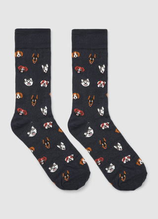 Ankle socks with dog print