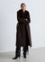 Cappotto lungo con collo effetto pelo e cintura