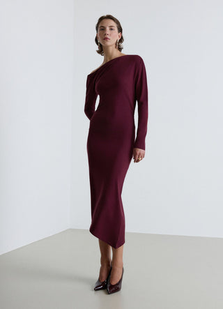 Ein-Schulter-Kleid mit Raffung