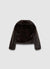 Giacca crop effetto peluche con collo rever