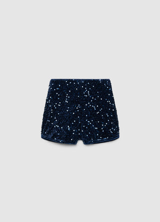 High-waisted shorts with sequins