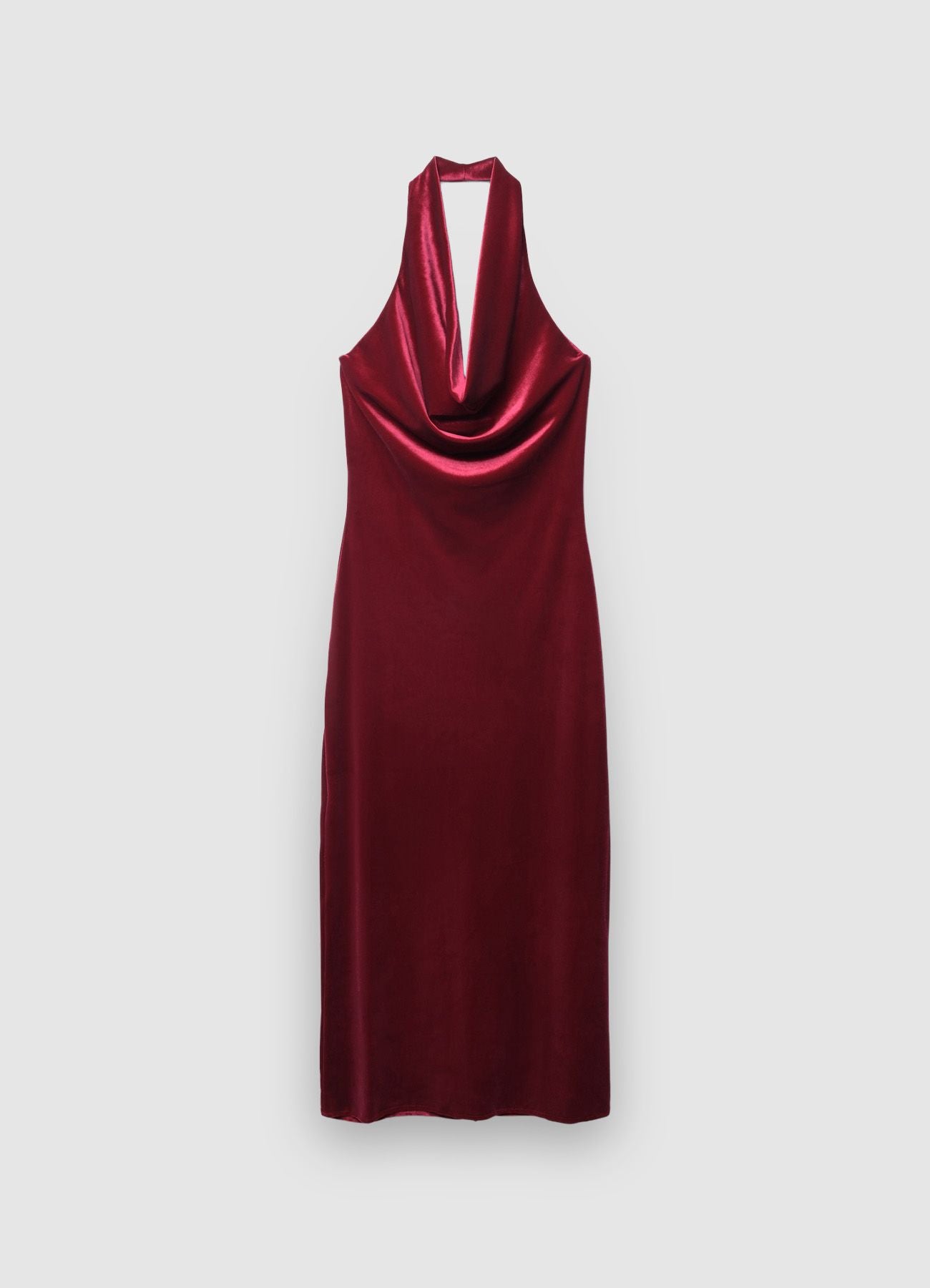 Long dress with draped chenille neckline Calliope Long dress with draped chenille neckline Calliope