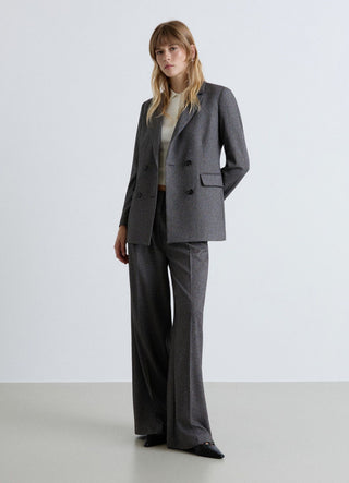 Solid-colour double-breasted jacket