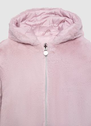 Jacke mit Kapuze und Plüscheffekt