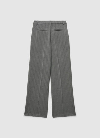 Palazzohose mit Bundfalten und Stacheldrahtmuster